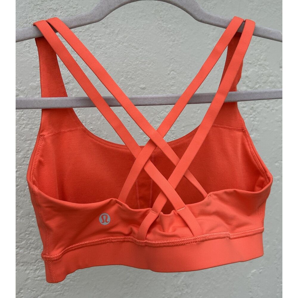 Lululemon Energy Bra Medium Support (B–D Cups) - Orange, Size 6 - Picture 5 of 7